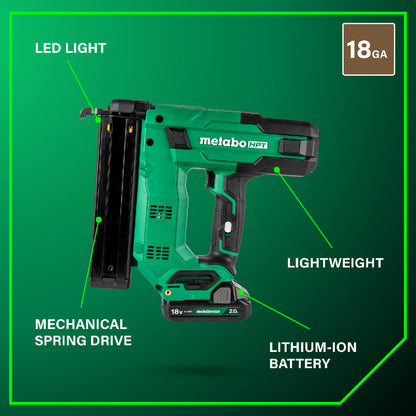 Metabo HPT N1804DBM 18V MultiVolt 1-1/2 inch 18-Gauge Narrow Crown Cordless Stapler Kit