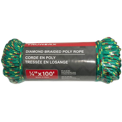 Truwerx 1/4in PP Diamond Braid Utility Rope - 16 Strand