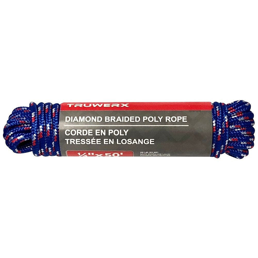 Truwerx 1/4in PP Diamond Braid Utility Rope - 16 Strand