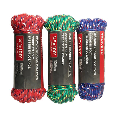 Truwerx 1/4in PP Diamond Braid Utility Rope - 16 Strand