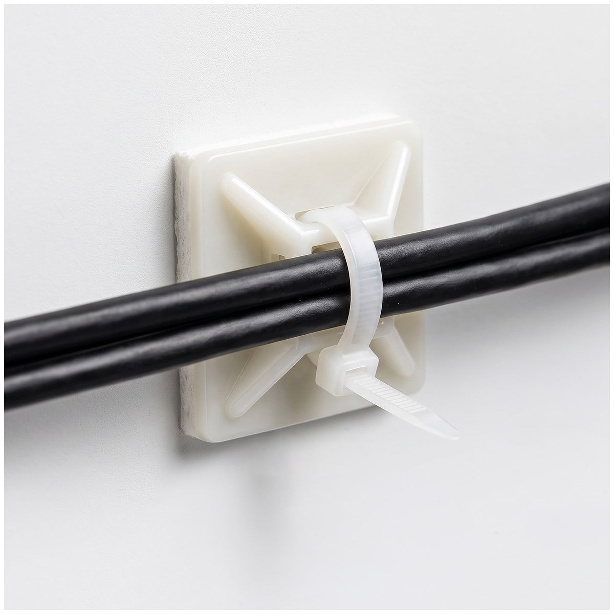 Truwerx 100pc 28 x 28mm White Cable Tie Mounts - alternate view