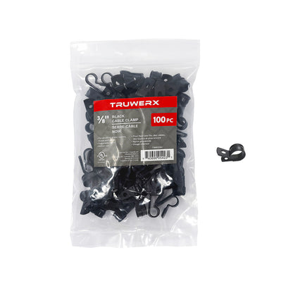 Truwerx 100pc 3/8in Black Cable Clamps - product image