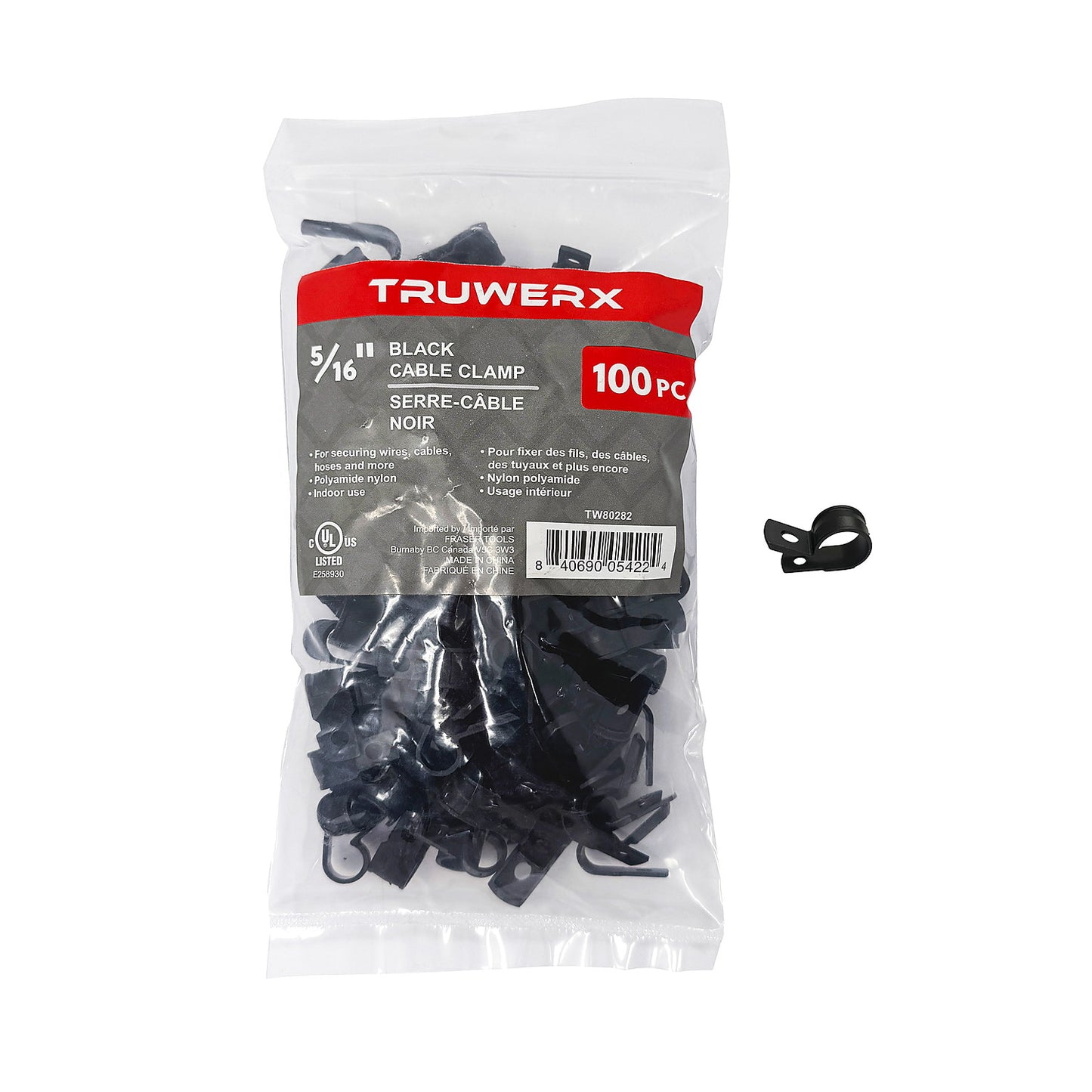 Truwerx 100pc 5/16in Black Cable Clamps - product image
