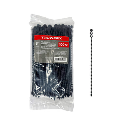 Truwerx 100pc 8in Reusable Beaded Cable Ties - product image
