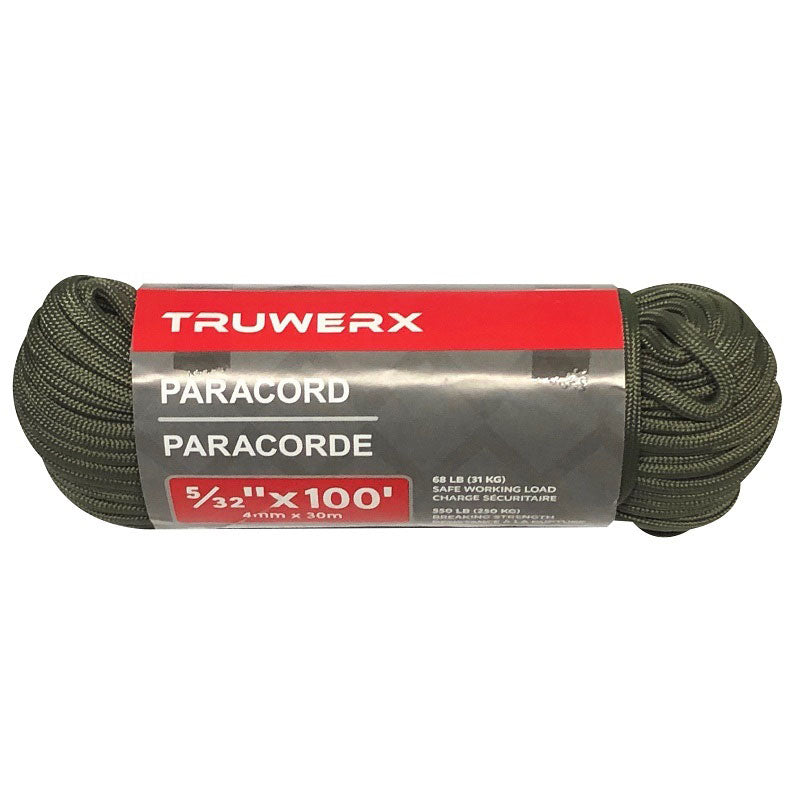 Truwerx 5/32in Paracord - Black/Olive
