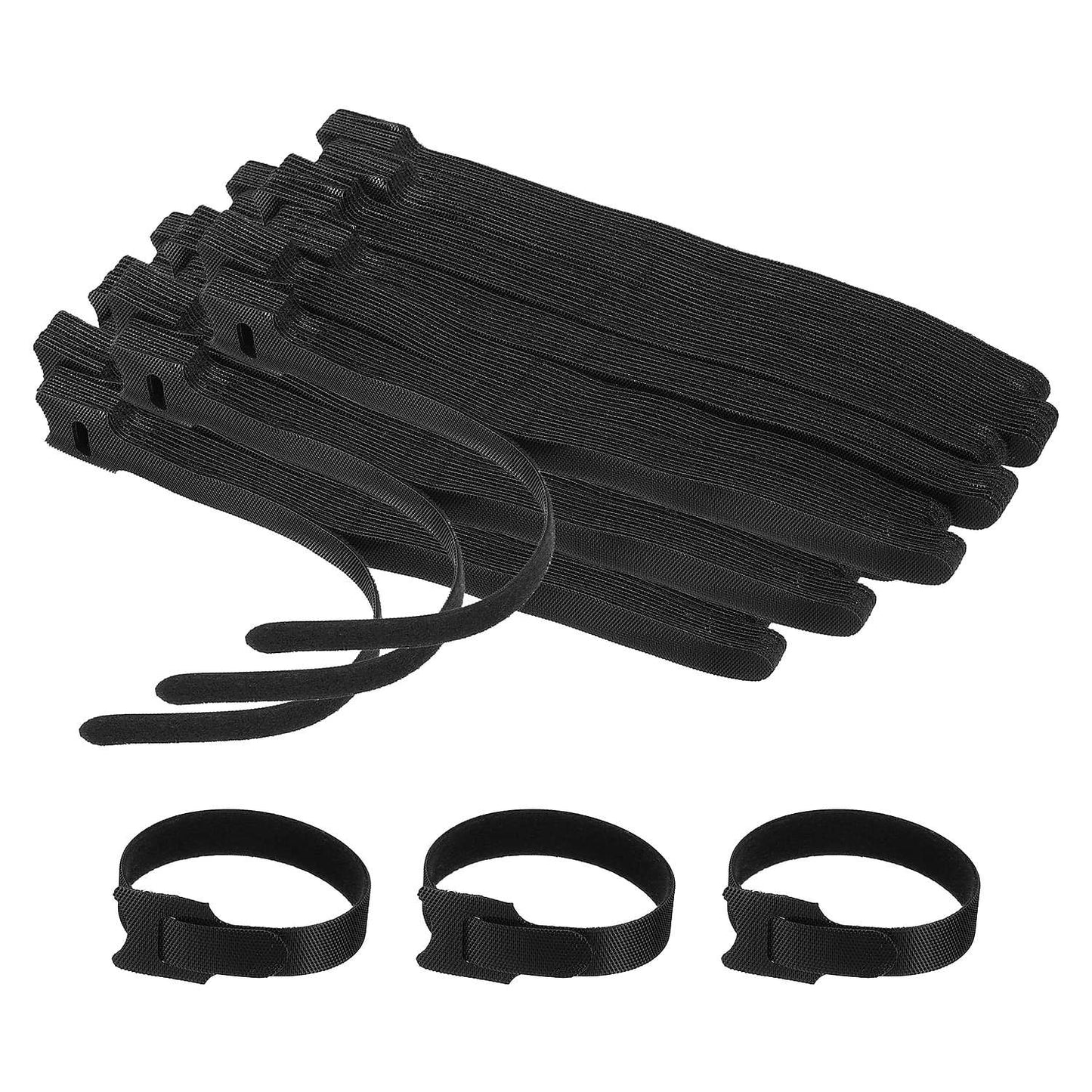 Truwerx 50pc Black Hook & Loop Cable Ties - alternate view