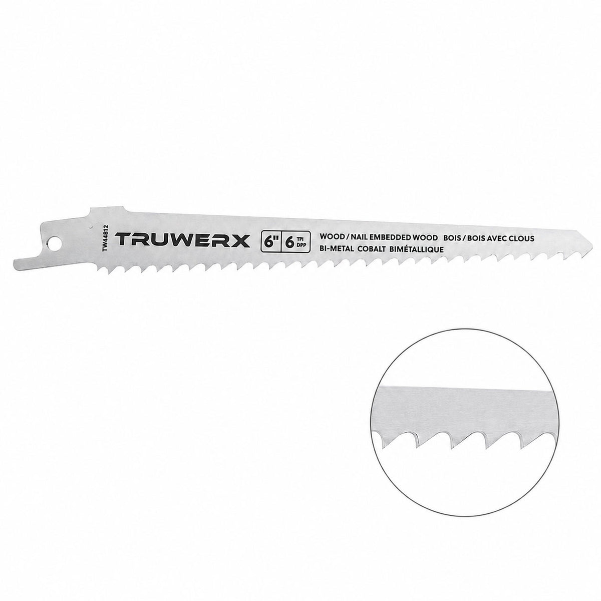 Truwerx 5pk 6 TPI Nail Embedded Wood Reciprocating Saw Blades
