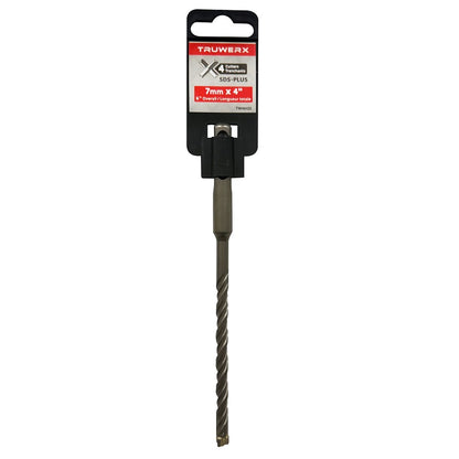 Truwerx 7mm x 4in x 6in SDS-Plus 4-Cutter Rotary Hammer Drill Bit