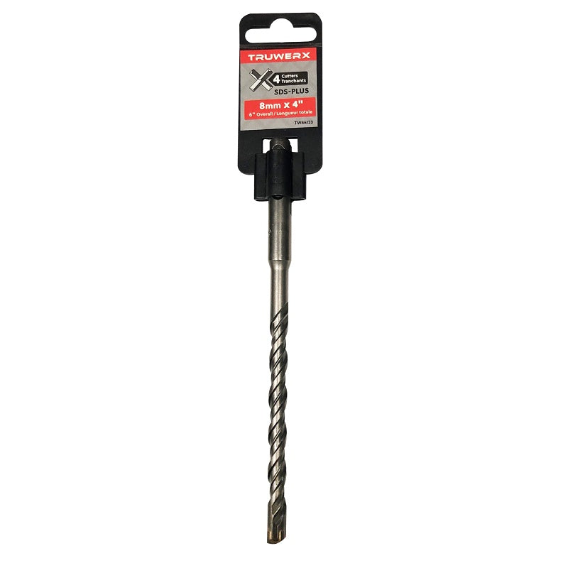 Truwerx 8mm x 4in x 6in SDS-Plus 4-Cutter Rotary Hammer Drill Bit