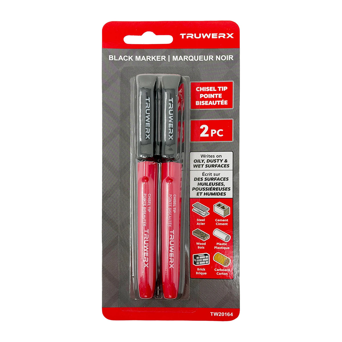 Truwerx Black Marker Chisel Tip - 2PC - TW20164