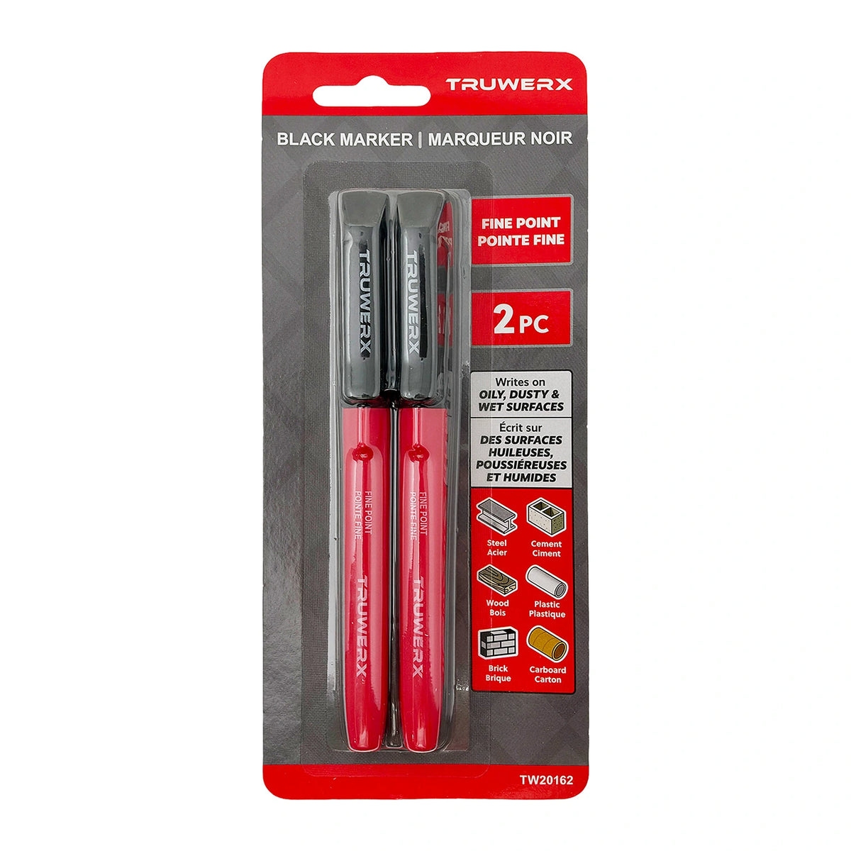 Truwerx Black Marker Fine Point - 2PC - TW20162