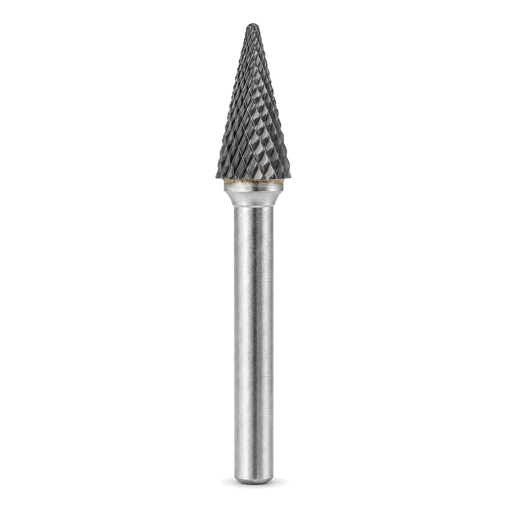Truwerx cone pointed double-cut carbide burr - TW53526 to TW53528