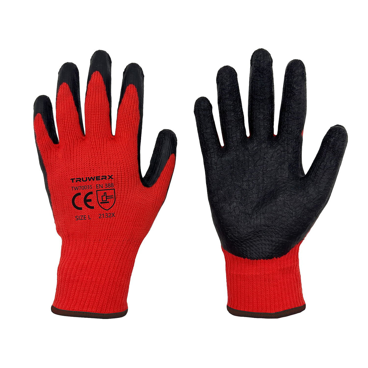 Truwerx Lined Latex Coated Work Gloves - Large