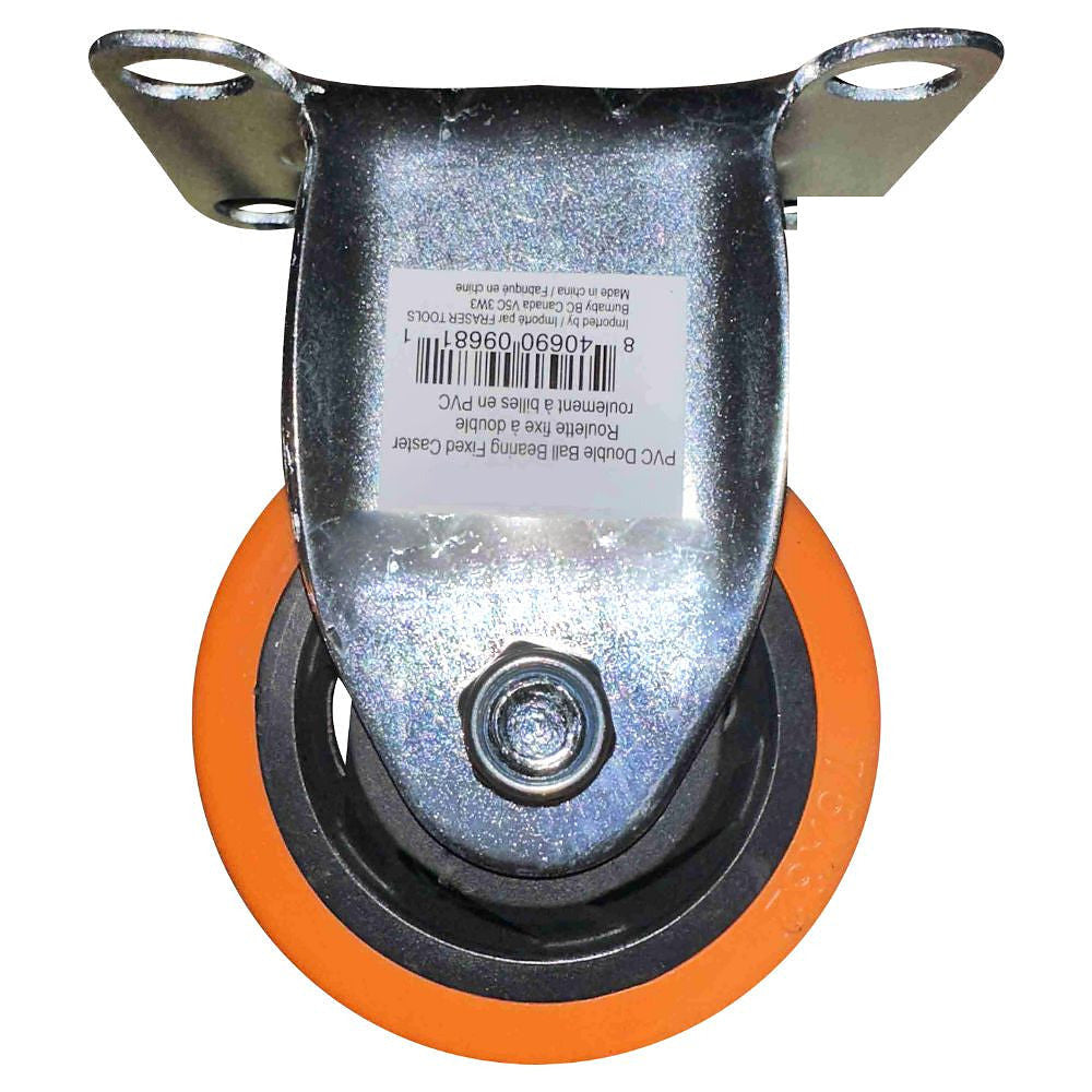 Truwerx 3" PVC Double Ball Bearing Fixed Caster Wheel TW86151