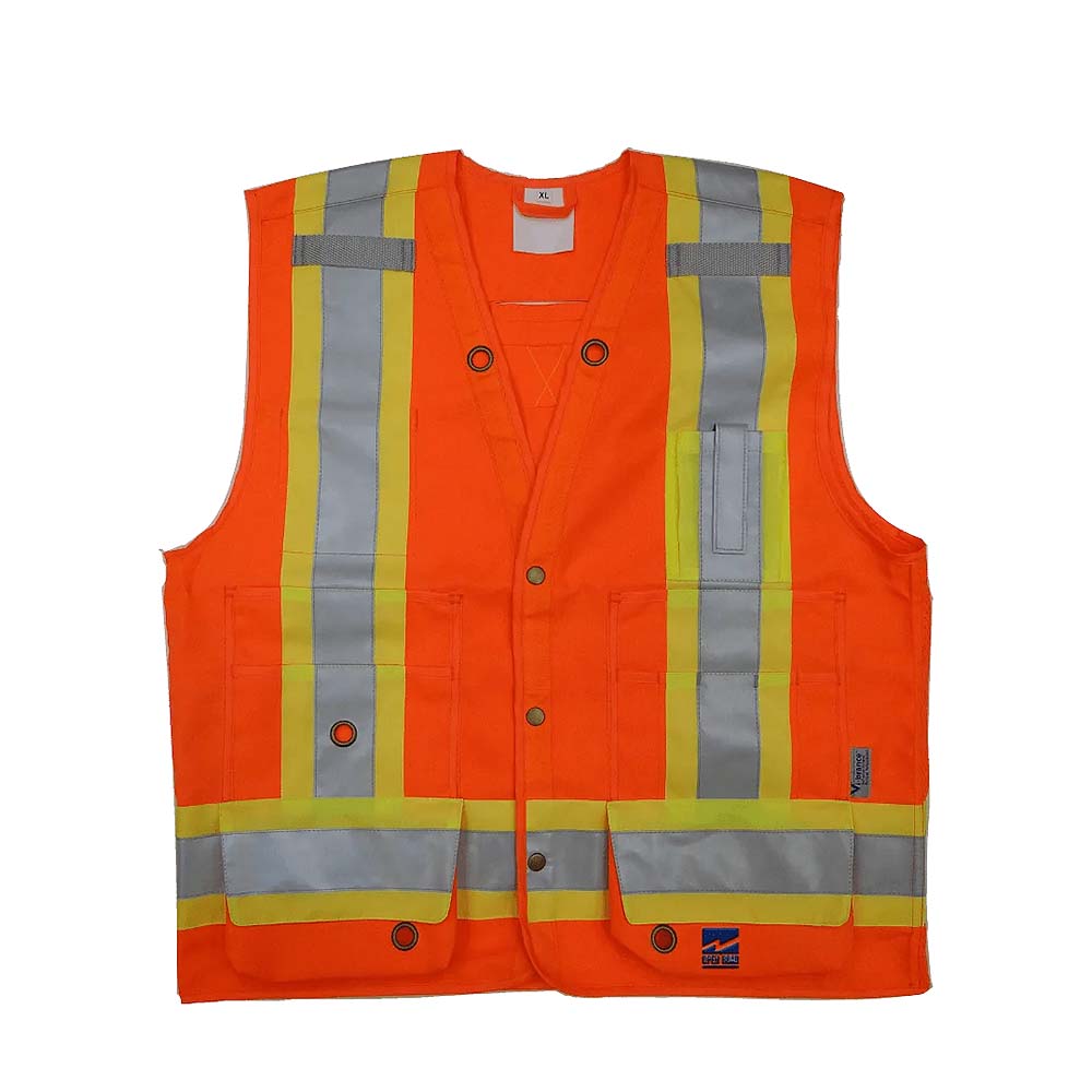 Viking Open Road Hi-Vis Class 2 Orange Surveyor Safety Vest - Extra Large