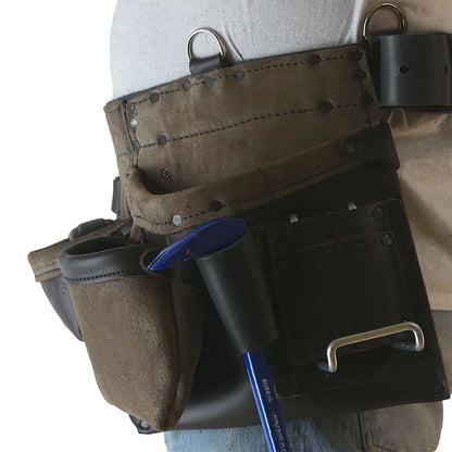 Viking 401 Cadillac Brown Leather Tool Belt with Steel Hammer Loops
