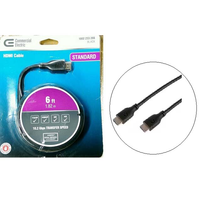 Commercial Electric6' Standard HDMI Cable