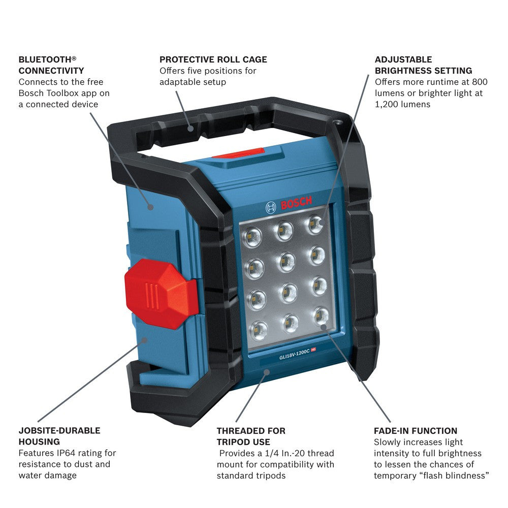 Bosch GLI18V-1200CN 18V 1,200 Lumen LED Floodlight (Tool Only)